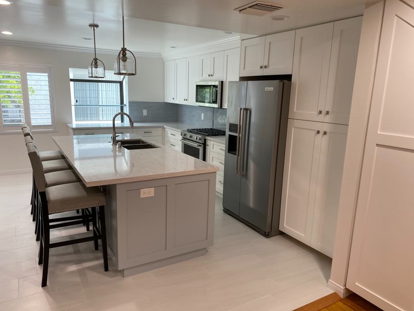 Spaces for gathering: Kitchen renovation · Island & cabinetry